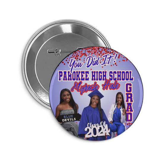 Graduation buttons 2.25 inch