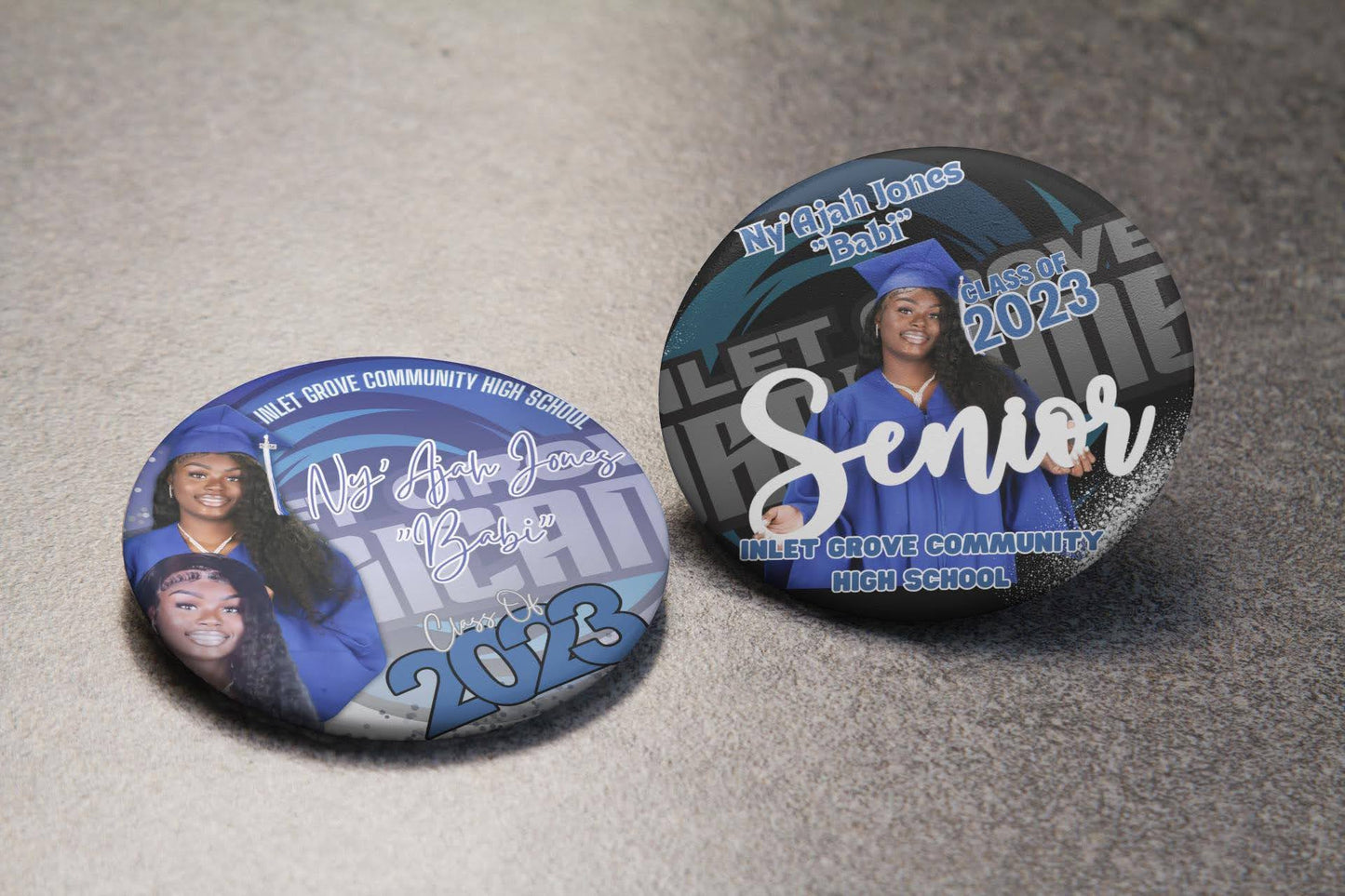Graduation buttons 2.25 inch