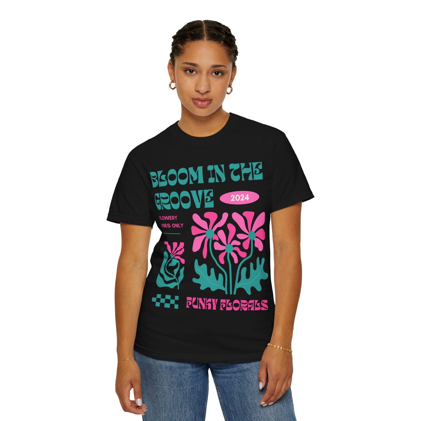 The za affect Bloom in the Groove Unisex T-Shirt Flower Power Tee