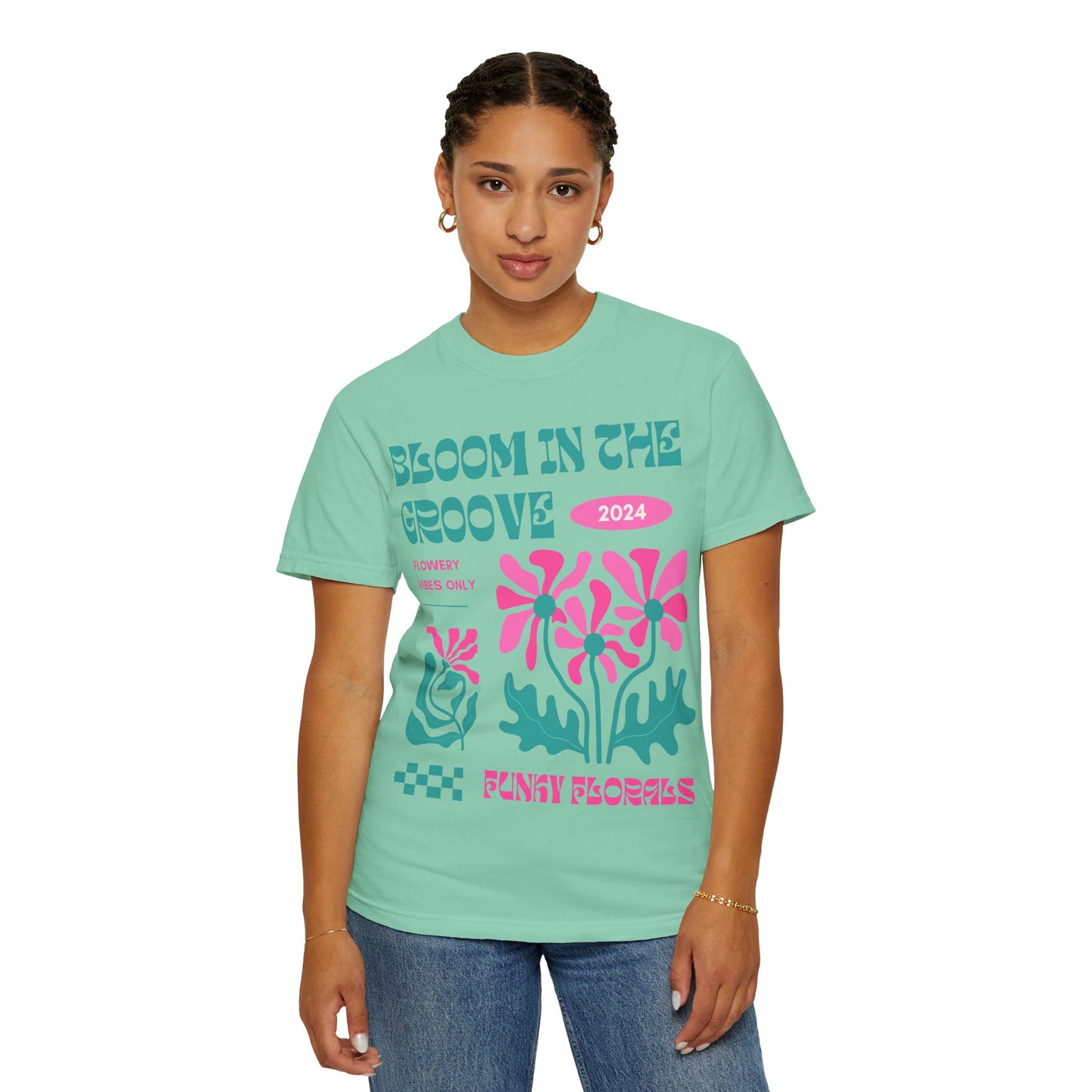 The za affect Bloom in the Groove Unisex T-Shirt Flower Power Tee