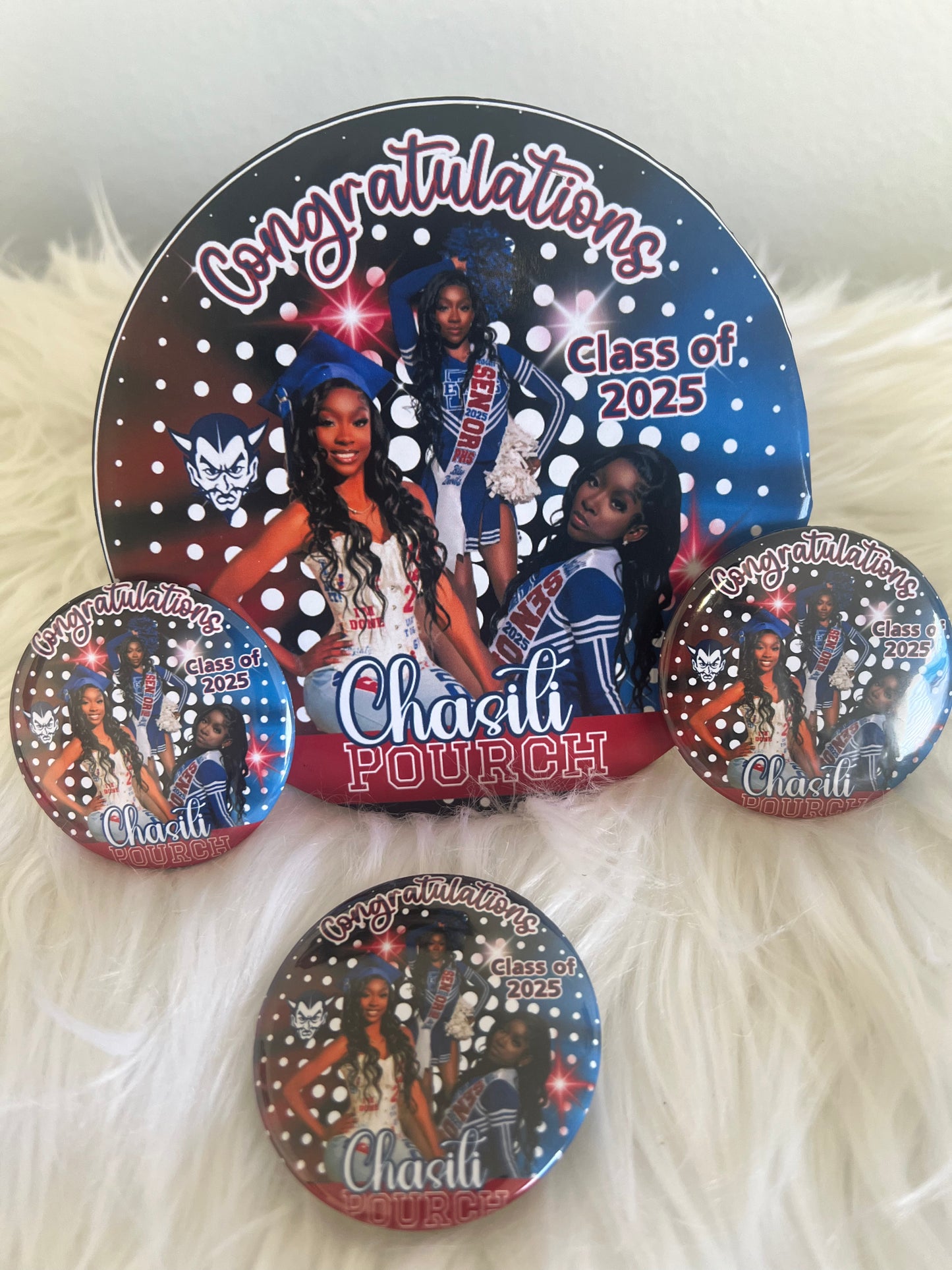 Graduation buttons 2.25 inch